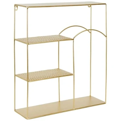 Afbeelding van Home Deco Factory Wandplank/wandrek Roma Arte goud metaal 44 x 12 45 cm