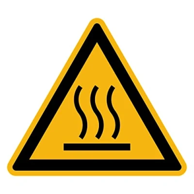 Afbeelding van Sticker Danger Warning NF ISO7010 zelfklevend driehoekig, gelamineerd, water en uv bestendig, warm oppervlak, 40 x cm