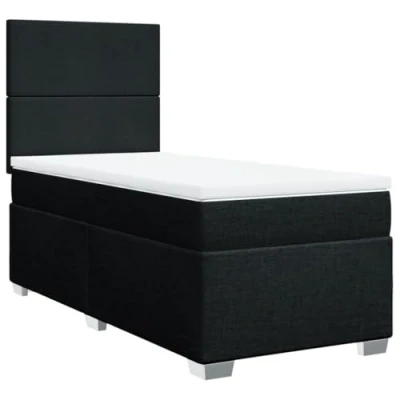 Afbeelding van vidaXL Boxspring met matras stof zwart 100x200 cm