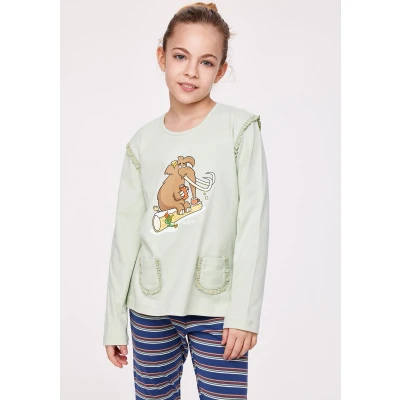 Afbeelding van Woody pyjama voor meisjes groen maat 8j