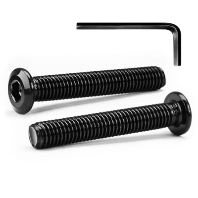 Afbeelding van M4 x 40 mm 20 stuks zeskantige platte kopbouten van roestvrij staal A2 V2A zwart geoxideerd oppervlak (met doelsleutels)