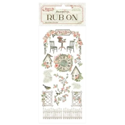 Afbeelding van Stamperia House of Roses Rub On 4x8,5 Inch Elements (DFLRB153)