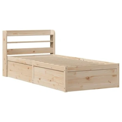 Afbeelding van vidaXL Bedframe met hoofdbord massief grenenhout 100x200 cm