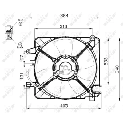 Afbeelding van NRF 47449 Radiator Ventilator 316 12 150 Met ventilatorraamwerk