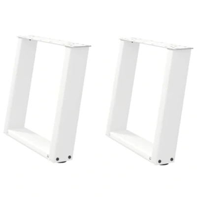 Afbeelding van vidaXL Salontafelpoten 2 st U vormig 50x(42 43) cm staal wit