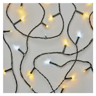 Afbeelding van EMOS LED lichtketting warmwit + koudwit voor binnen en buiten, 180 met 6 uur timerfunctie, voeding transformator feestjes, Kerstmis, decoratie