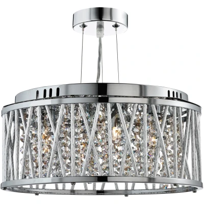 Afbeelding van Searchlight Elise Hanglamp Ø 30 X 134 Cm Chroom