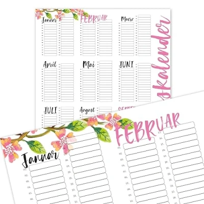 Afbeelding van Verjaardagskalender in roze, DIN A3, permanente kalender, onafhankelijke jaarkalender, wandkalender voor meisjes, vrouwen, WG, het hele gezin, dv_298