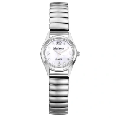 Afbeelding van JewelryWe Dameshorloge Kleine elastische horloges: prachtig analoog kwartshorloge voor dames roestvrij staal Zilver stretch armband casual horloge met trekkoord en, C,
