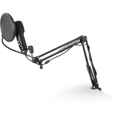 Afbeelding van Digitus DA 20301 Spraakmicrofoon Statief Zendmethode:Kabelgebonden, USB Incl. kabel, windkap, Voet, standaard USB, A, B, Audio, stereo (3.5