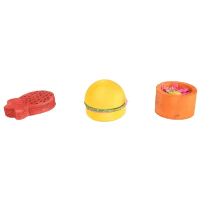 Afbeelding van Flamingo Knaagdierenspeelgoed Bernie Hout Speelgoed Multi Color 3 stuks