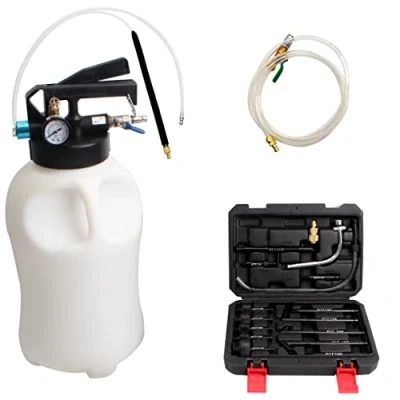 Afbeelding van CCLIFE 10L 2 in 1 transmissie olie vulsysteem met 15 ATF adapters voor handmatige remontluchter auto