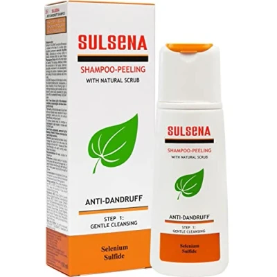 Afbeelding van SULSENA ANTI ROOS Shampoo 2 in 1 RUSTGEVENDE KALMERENDE DIEP REINIGENDE EFFECTIEVE DANDRUFF met Selenium Sulfide en Natuurlijke SENSOCEL Scrub voor Elk Haartype MANNEN VROUWEN 150 ML