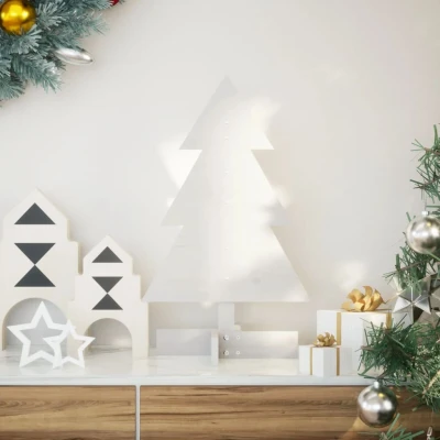 Afbeelding van Kerstdecoratie kerstboom 60 cm massief grenenhout wit