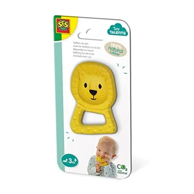 Afbeelding van SES Tiny Talents Bijtspeeltje Lou leeuw 100% natuurrubber Bijtring met handige zachte handgreep gemaakt van veilige materialen Baby Speelgoed