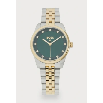 Afbeelding van BOSS Graceful Precious Horloge silvercoloured/goldcoloured/green, Dames, Maat: One Size, Silver/coloured/gold/coloured/green