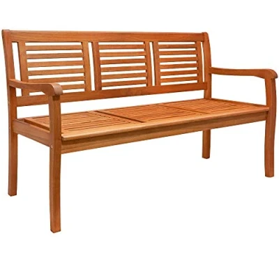 Afbeelding van Casaria Tuinbank van hout, eucalyptus, voorgeolied, 3 zits, balkon, bank terras, buiten, kleine hout
