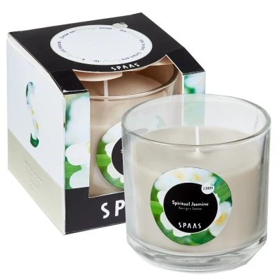 Afbeelding van Geurkaars glas in doos 85x85 mm Spiritual Jasmin