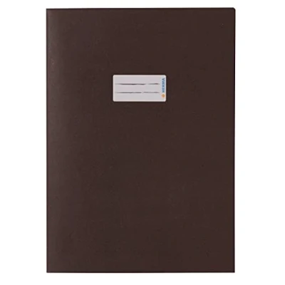 Afbeelding van HERMA 7097 A4 boekkap, van bruin papier met tekstveld stevig gerecycled en rijke kleuren, 10 stuks