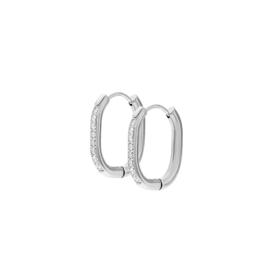 Afbeelding van Oorbellen Oval Stone iXXXi Silver