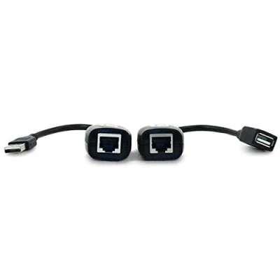 Afbeelding van Monoprice USB verlengkabel op Cat5e of Cat6 aansluiting tot 45 m voor alle compatibele apparaten, inclusief spelconsoles, camera&#039;s, printers, toetsenborden, muizen