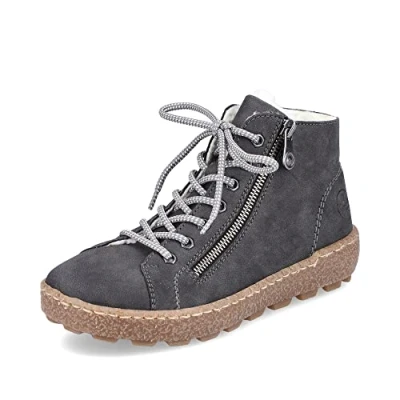 Afbeelding van Rieker Sneakers laag anthrazit, Dames, Maat: 41, Anthrazit Hoogwaardig imitatieleer