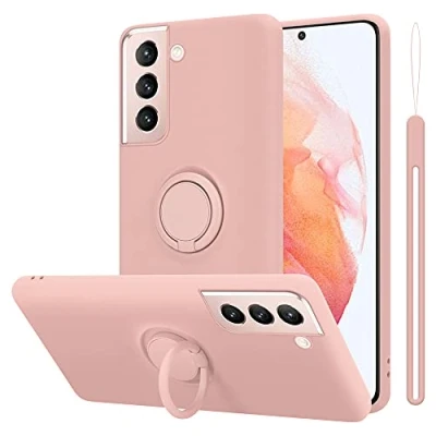 Afbeelding van Cadorabo Hoesje geschikt voor Samsung Galaxy S21 5G in LIQUID ROZE Beschermhoes van flexibel TPU silicone Case Cover met ring