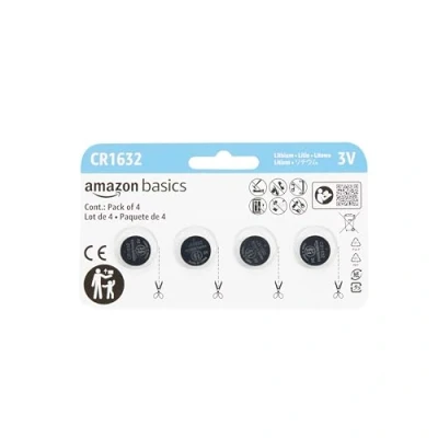 Afbeelding van Amazon Basics Lithiumknoopcellen, CR1632, 4 stuks