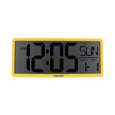 Afbeelding van Karlsson Wand/Tafelklok Retro LCD Heldergeel