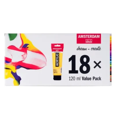 Afbeelding van Amsterdam Acrylverfverf value pack 18x tube 120 m