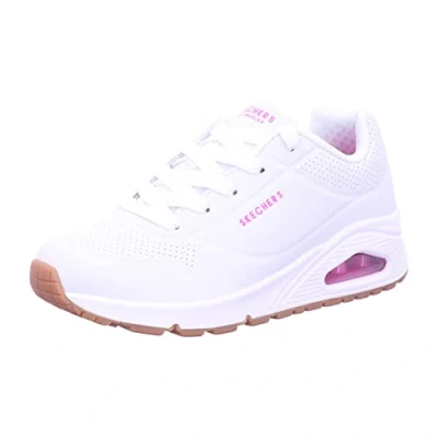Afbeelding van Skechers Uno Stand On Air Meisjes Sneakers White/Hot Pink Maat 28