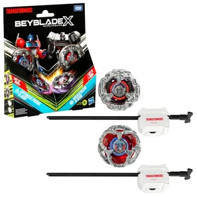 Afbeelding van Hasbro Beyblade X, Multipack samenwerking met Transformers, Optimus Prime Set 4 60P vs. Megatron 80B 2 tops en launchers, gevechtstops voor jongens meisjes vanaf 8 jaar