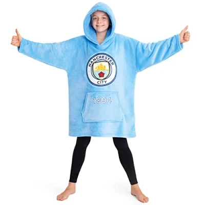 Afbeelding van MANCHESTER CITY F.C. Oversized hoodie, voetbalcadeau voor jongens, Blauw