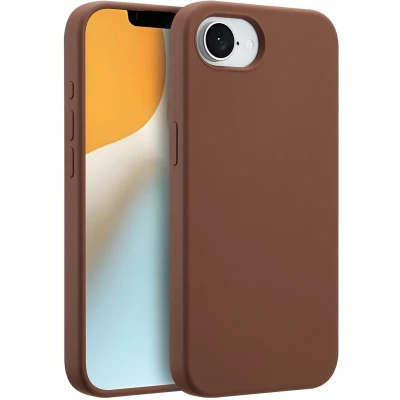 Afbeelding van Accezz Hoesje geschikt voor iPhone 16e Liquid Silicone Backcover MagSafe New Tea Brown