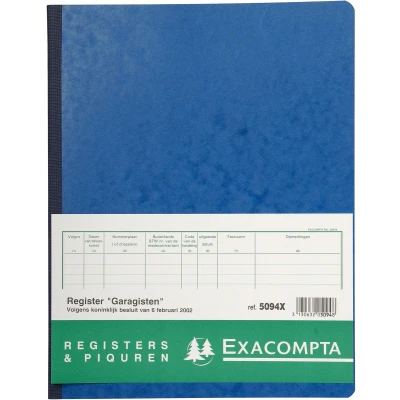 Afbeelding van Exacompta register garagist en pomphouder, ft 32 x 25 cm, Nederlandstalig bedrijfsformulieren