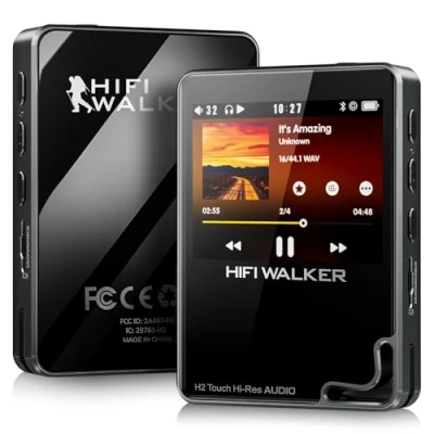 Afbeelding van HIFI WALKER H2 Touch, Bluetooth MP3 speler, DSD DAC, 2,4 inch HD touchscreen, draagbare muziekspeler met hoge resolutie 64 GB geheugenkaart, ondersteunt tot 512