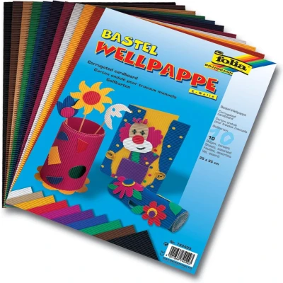 Afbeelding van Folia golfkarton ft 50 x 70 cm, pak met 10 vellen, geassorteerde kleuren