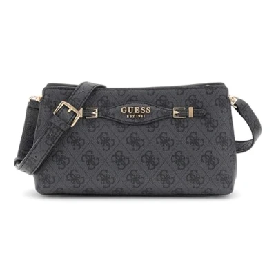 Afbeelding van GUESS Schoudertas Katya Crossbody Top Zip Coal Logo Antraciet