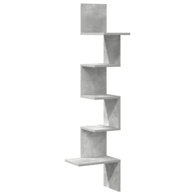 Afbeelding van vidaXL Hoekwandschap 32x32x127,5 cm bewerkt hout betongrijs