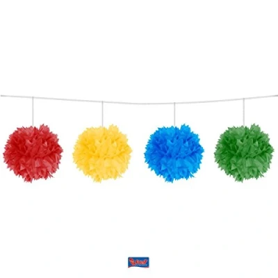 Afbeelding van Pompom slinger multi kleuren
