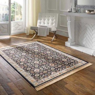 Afbeelding van Vloerkleed Klassiek Regal Leander Donkerblauw 67x105 Cm