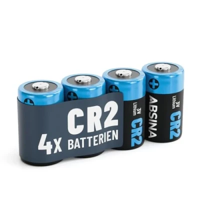 Afbeelding van ABSINA 4 x CR2 3 V lithiumbatterijen voor camera&#039;s en nog veel meer, CR 2 lekvrije duurzame batterijen, batterij met 800 mAh, lithiumbatterij,