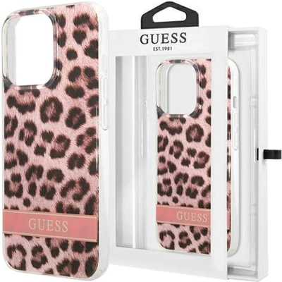 Afbeelding van Guess GUHCP13LHSLEOP iPhone 13 Pro / 6.1 roze/roze hardcase Luipaard