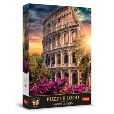 Afbeelding van Trefl Premium Plus Quality Odyssey fotopuzzel: Colosseum, amfitheater van Rome: dorp Oia, Santorini 1000 stukjes, unieke fotoserie, voor volwassenen en kinderen vanaf 12 jaar