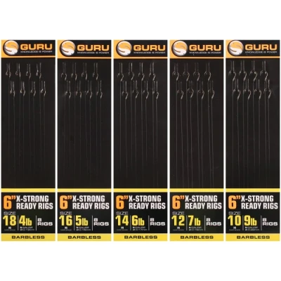 Afbeelding van Guru Super XS Ready Rigs 6&quot; Barbless Spade End Onderlijnen Haak 16 0.17mm