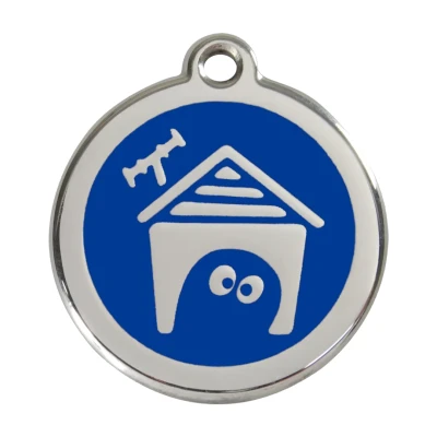 Afbeelding van Dog House Navy roestvrijstalen hondenpenning large/groot dia. 3,8 cm RedDingo