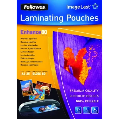 Image de Fellowes ImageLast 80 microns pack de 25 transparent brillant A3 (297 x 420 mm) pochettes plastifiées