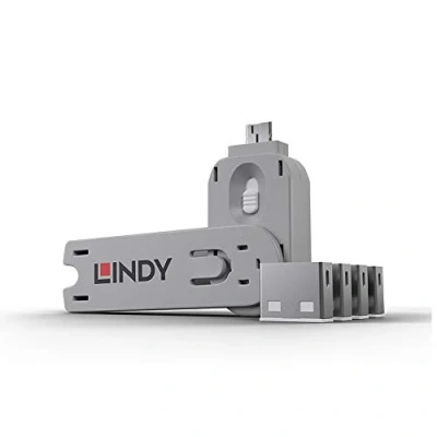 Afbeelding van LINDY 4 stuks USB poortblokkers, kleurcode: groen