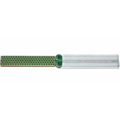 Afbeelding van Dmt Messenslijper Diafold Double Sided 13 Cm Staal Groen/rood