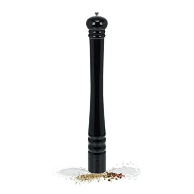 Afbeelding van Relaxdays XXL zout en pepermolen houten kruidenmolen, keramische molen, handmatig, H x D: 51,5 6 cm, klassiek, zwart, keramiek